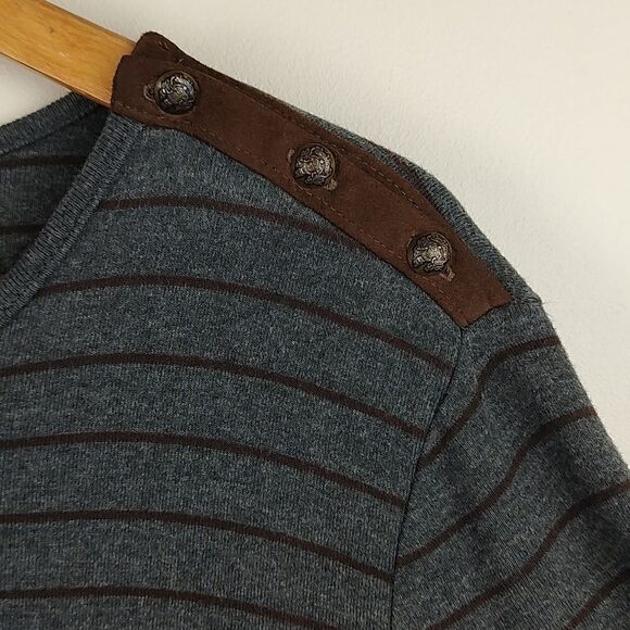 Lauren Ralph Lauren Cotton Crew Neck Long Sleeve Striped Top Size XL - Picture 3 of 9